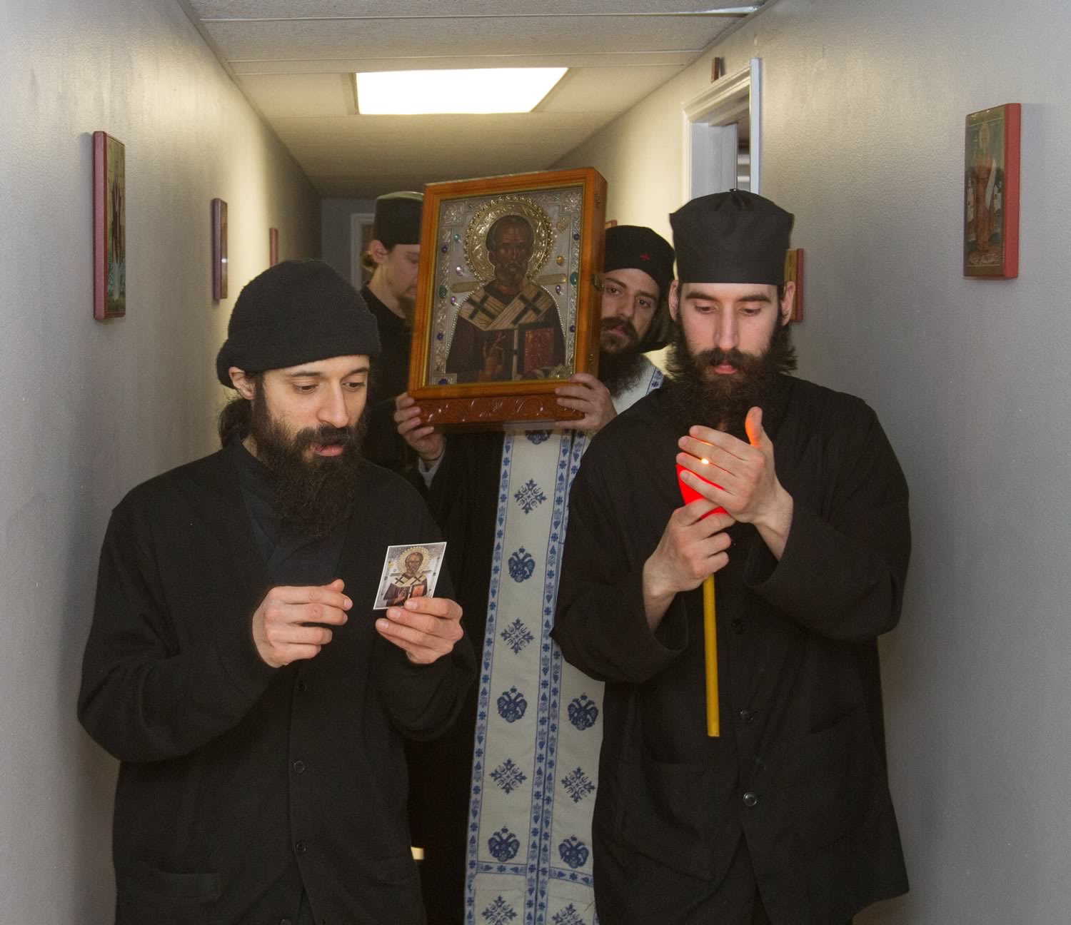 Procession with the Holy Icon of Saint Nicholas - blessing monastic cells.